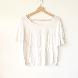 Community White Ribbed T-shirt (lose fit)